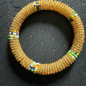 Beaded Gold Bracelet with Multicolor Accents 10